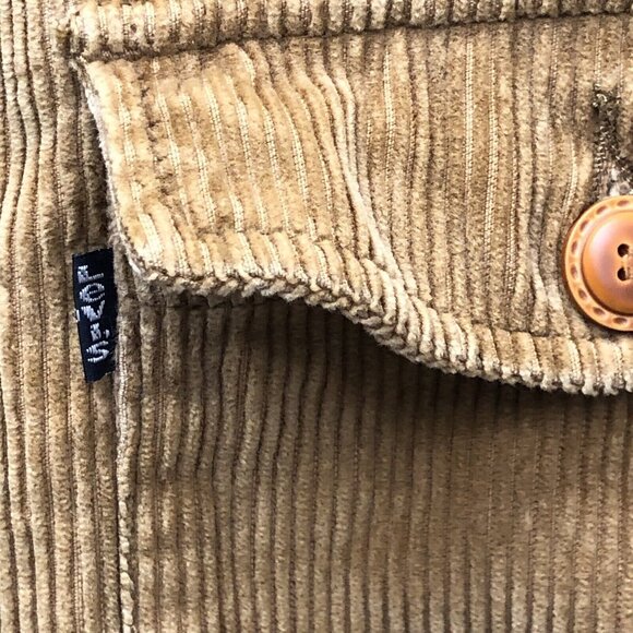 Vintage Levi's Western Wear Women M Tan Corduroy Blazer Jacket Black Tag - Picture 6 of 13